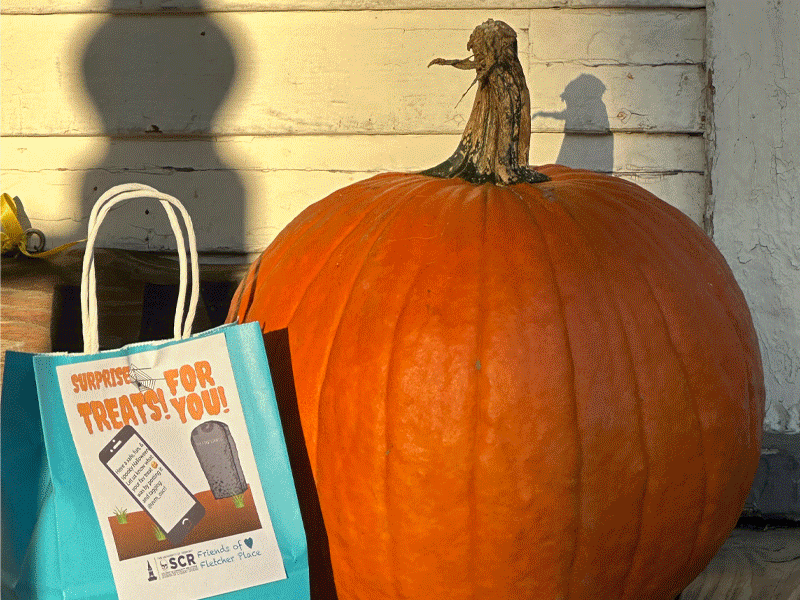 Slideshow of various carved pumpkins entered into OSCR Halloween contest.