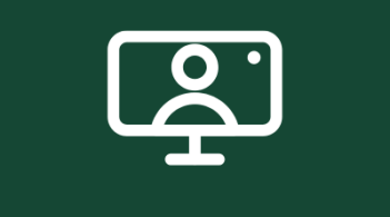 Graphic of a computer showing a person on the screen