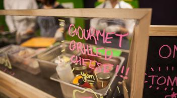 Gourmet grilled cheese prepared by UVM FEEL GOOD