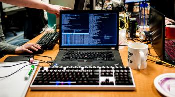 Image of a laptop computer being used during a hackathon