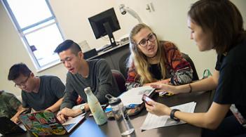 Students having a discussion in the class