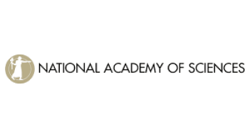 Outline of person holding torch in golden circle next to "National Academy of Sciences" spelt out linking to Mark Nelson National Academy of Sciences page