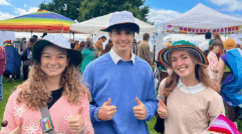 Group wearing bucket hats on a sunny day