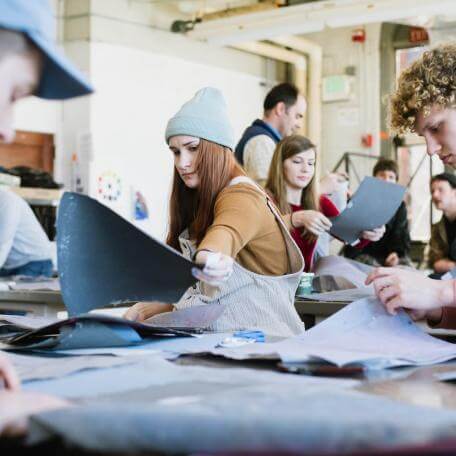 Students working in a lab