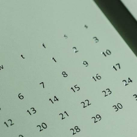 close-up of a page of a calendar