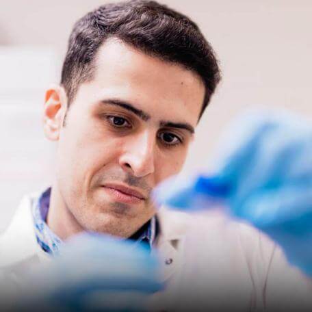 BME Graduate student at work in Votey lab