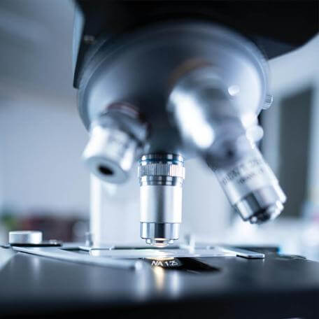 closeup of a microscope