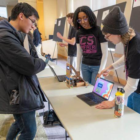 Computer Science students share their project during the annual Computer Science Fair