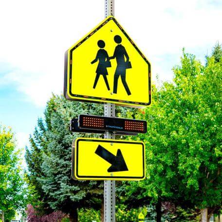 Rectangular Rapid Flashing Beacons (RRFBs) sign