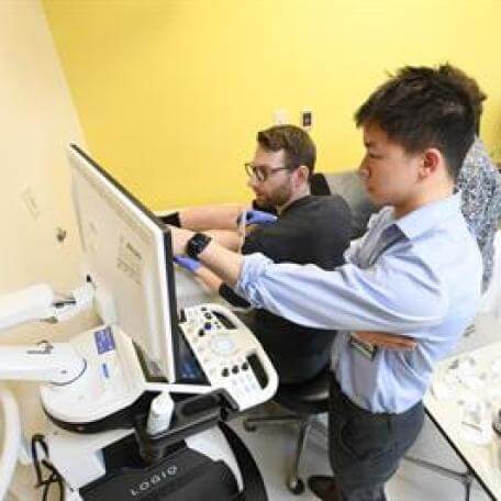 Students in a medical classroom