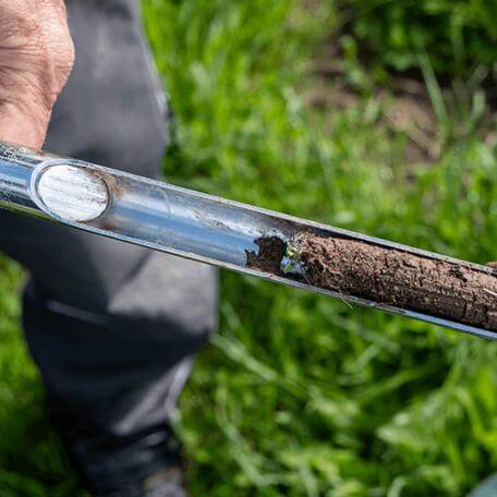 soil rod with soil in it