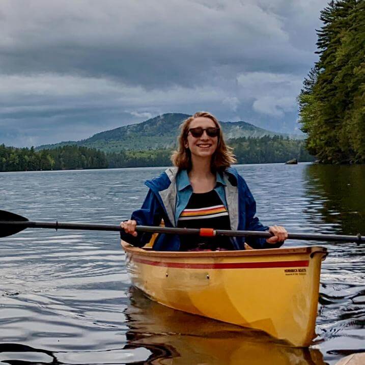 Rachel in a canoe
