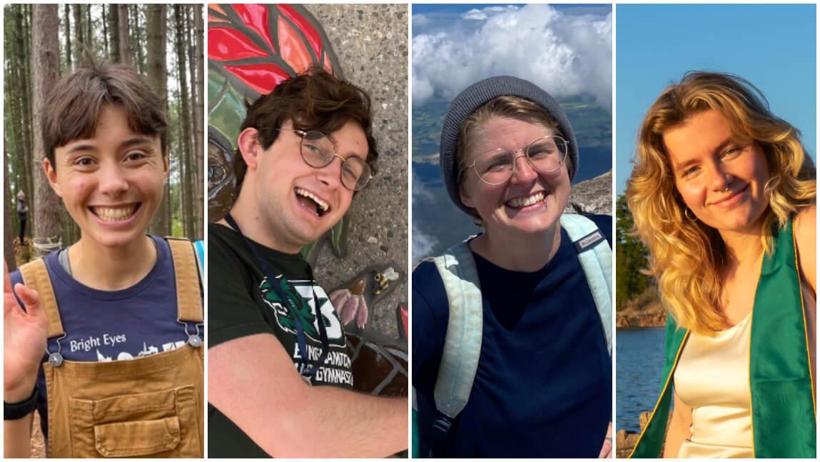 Noyce Scholars Meghan Petrine, Kameron Cummings, Margaret Rothert, and Ray Wells