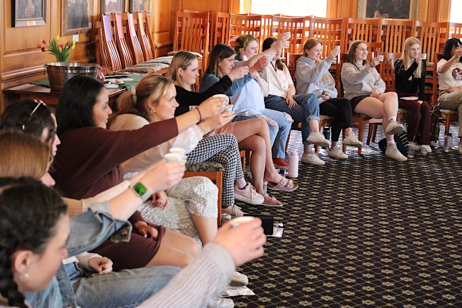 BSW cohort students at their senior celebration event on their last day of classes.