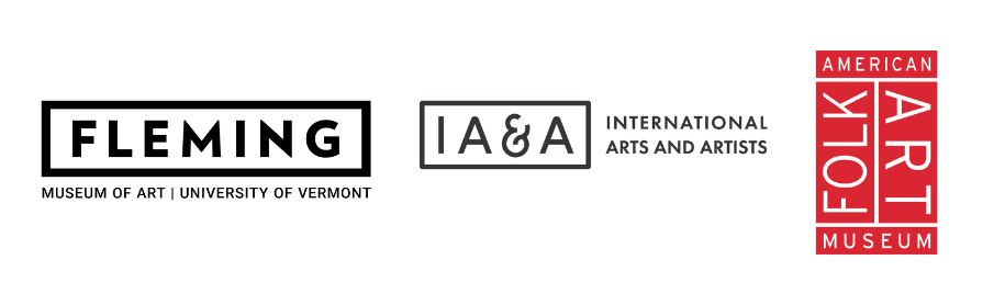 Logos for the Fleming Museum, IA&A, and American Folk Art Museum