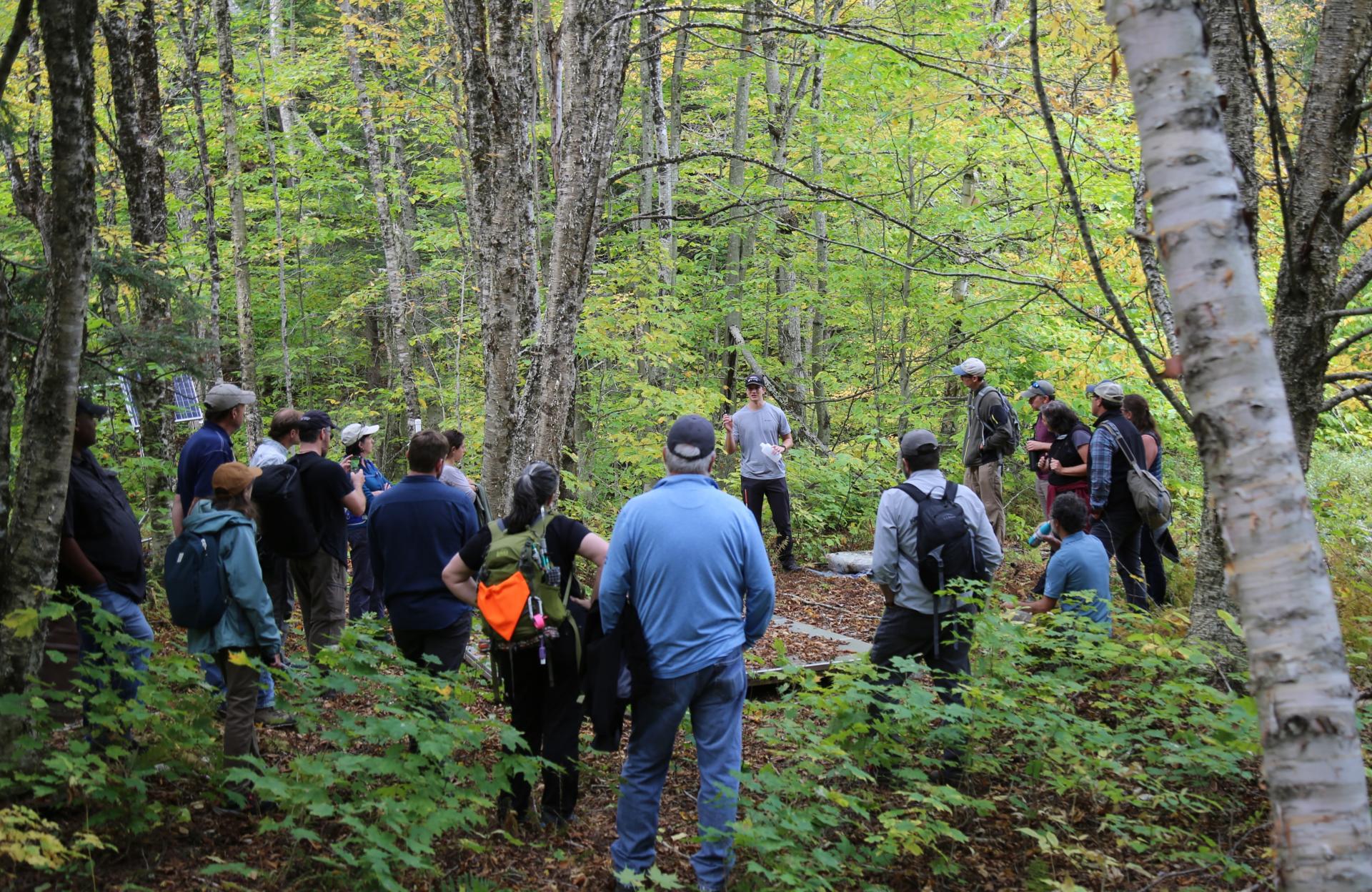 Garnet Williams, a UVM graduate researcher, explains his research on mid-winter melt.