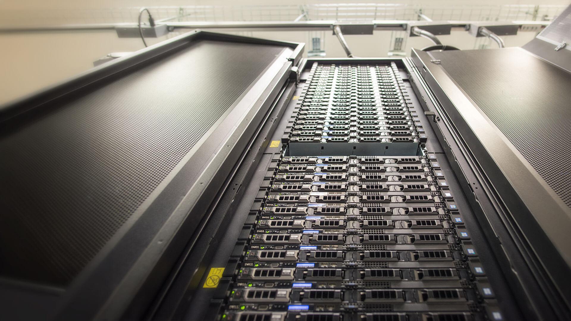 computer servers stacked high