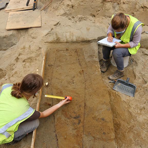 At a dig site.