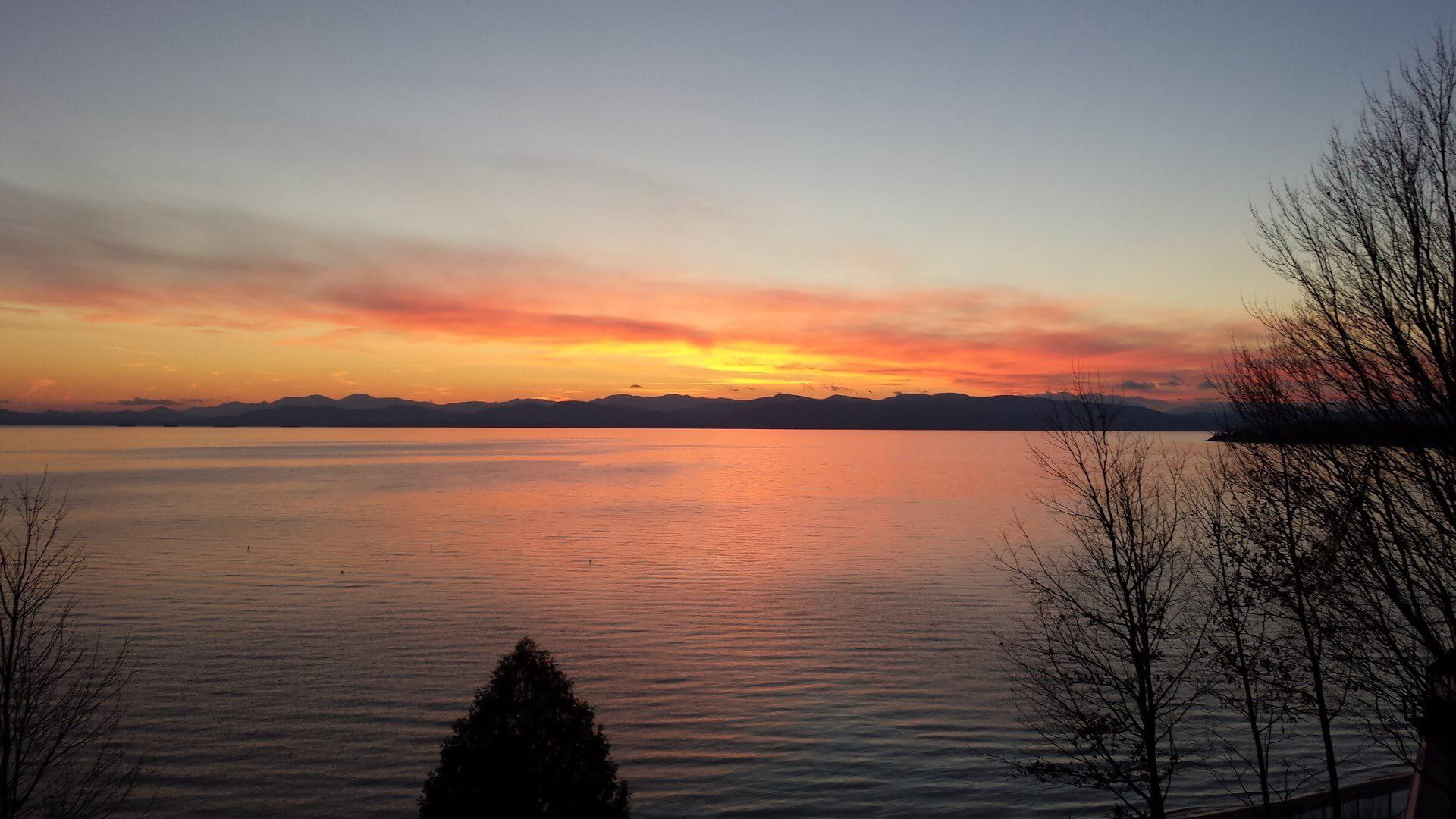 Sunset over Lake Champlain