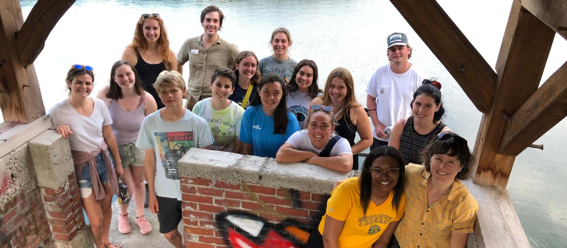 Dr. Kelly Hamshaw brings students in the CDAE 3710 - Local Community Initiatives - to the Watershed Center for their service-learning project.