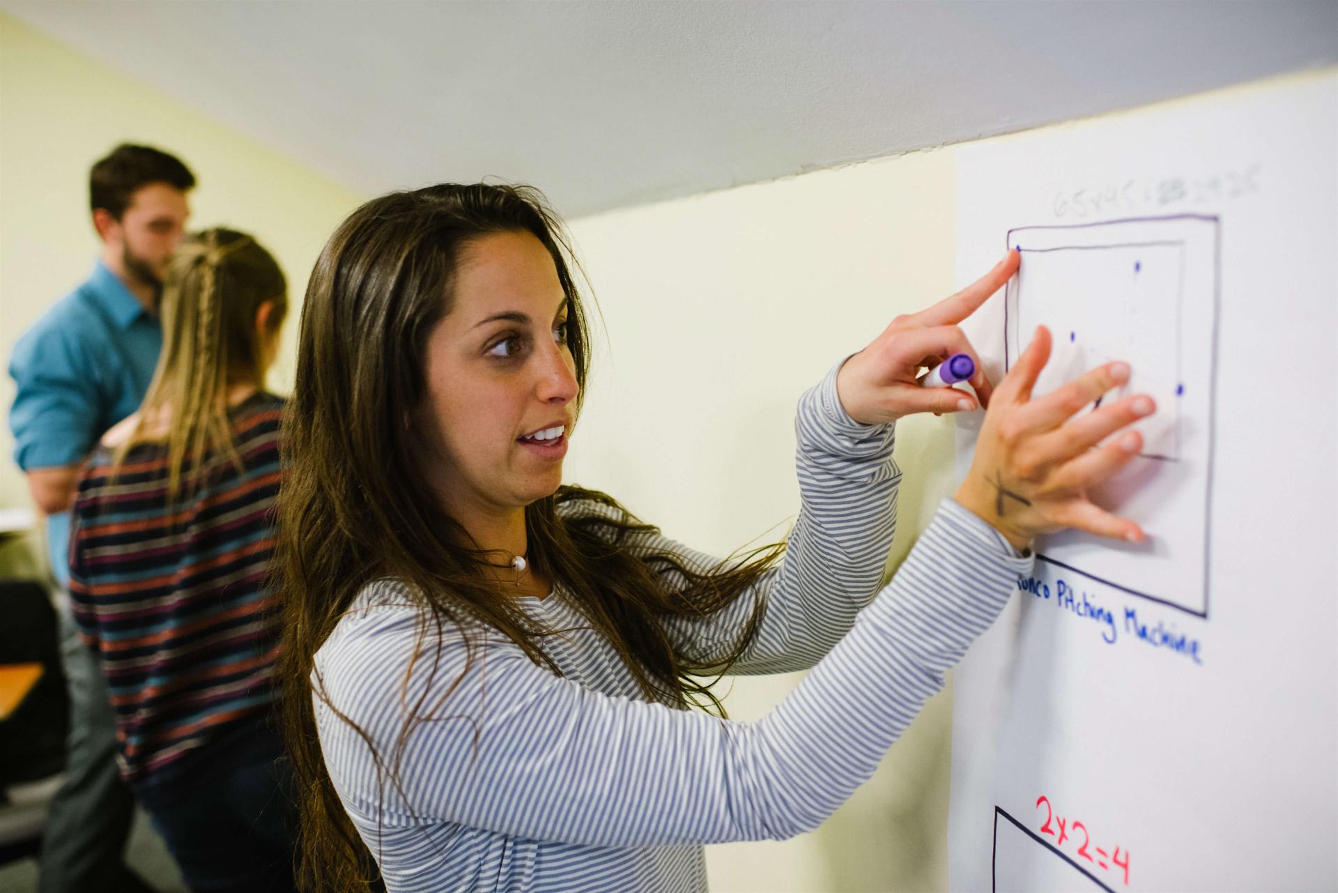 Secondary Education student leads a lesson in classroom.