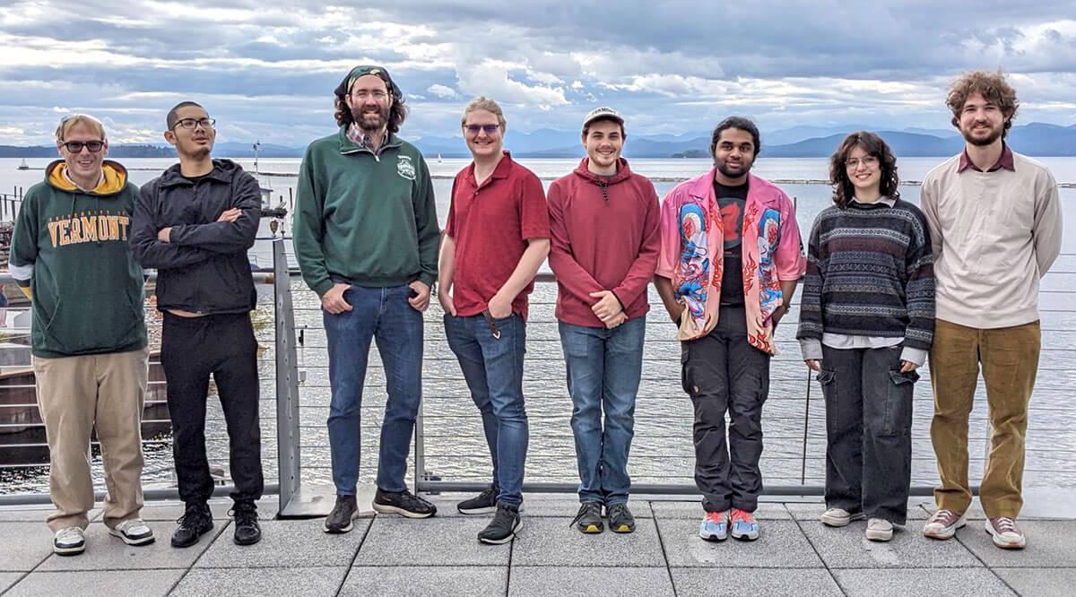 Society of Physics Students member gather at the Burlington waterfront