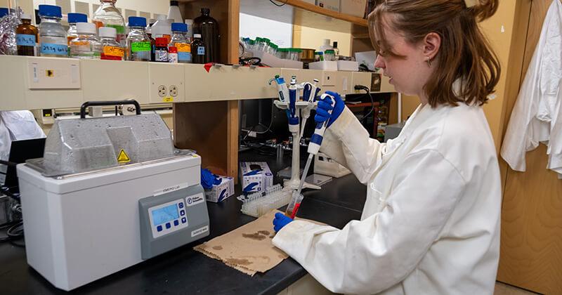 CEE student conducting water research in Votey Lab