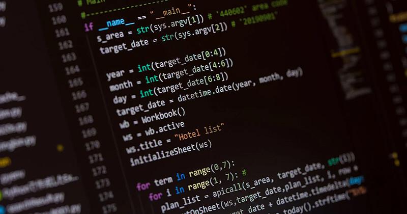 Close-up of computer code on laptop screen