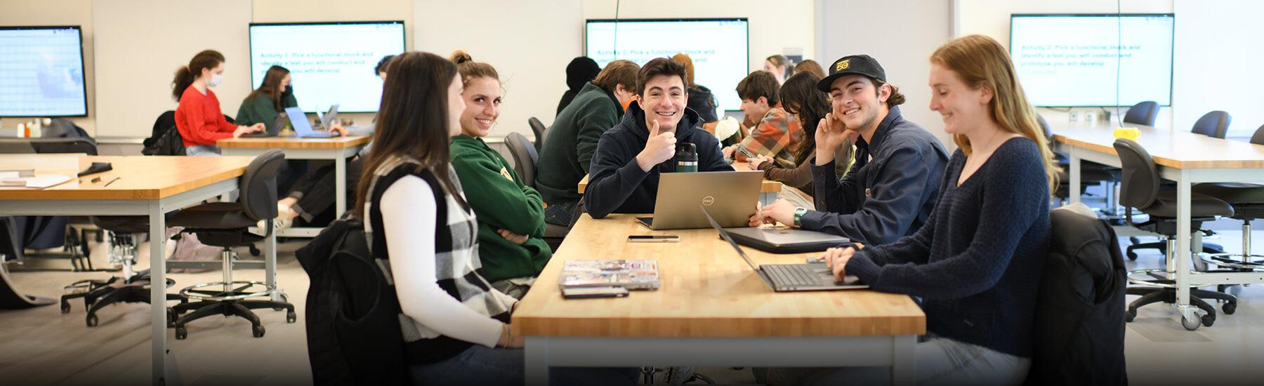 Computer Science students waiting for the start of class