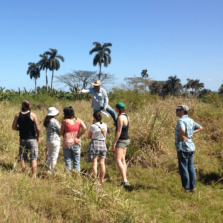 Agroecology students in field in Cuba
