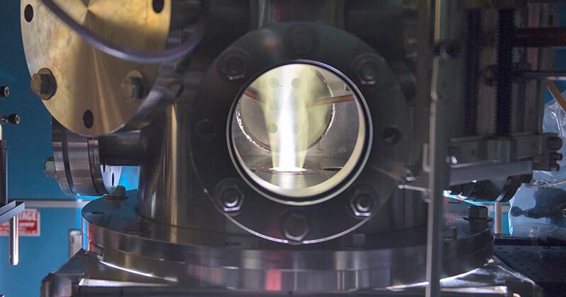 close-up image taken in the UVM plasma lab