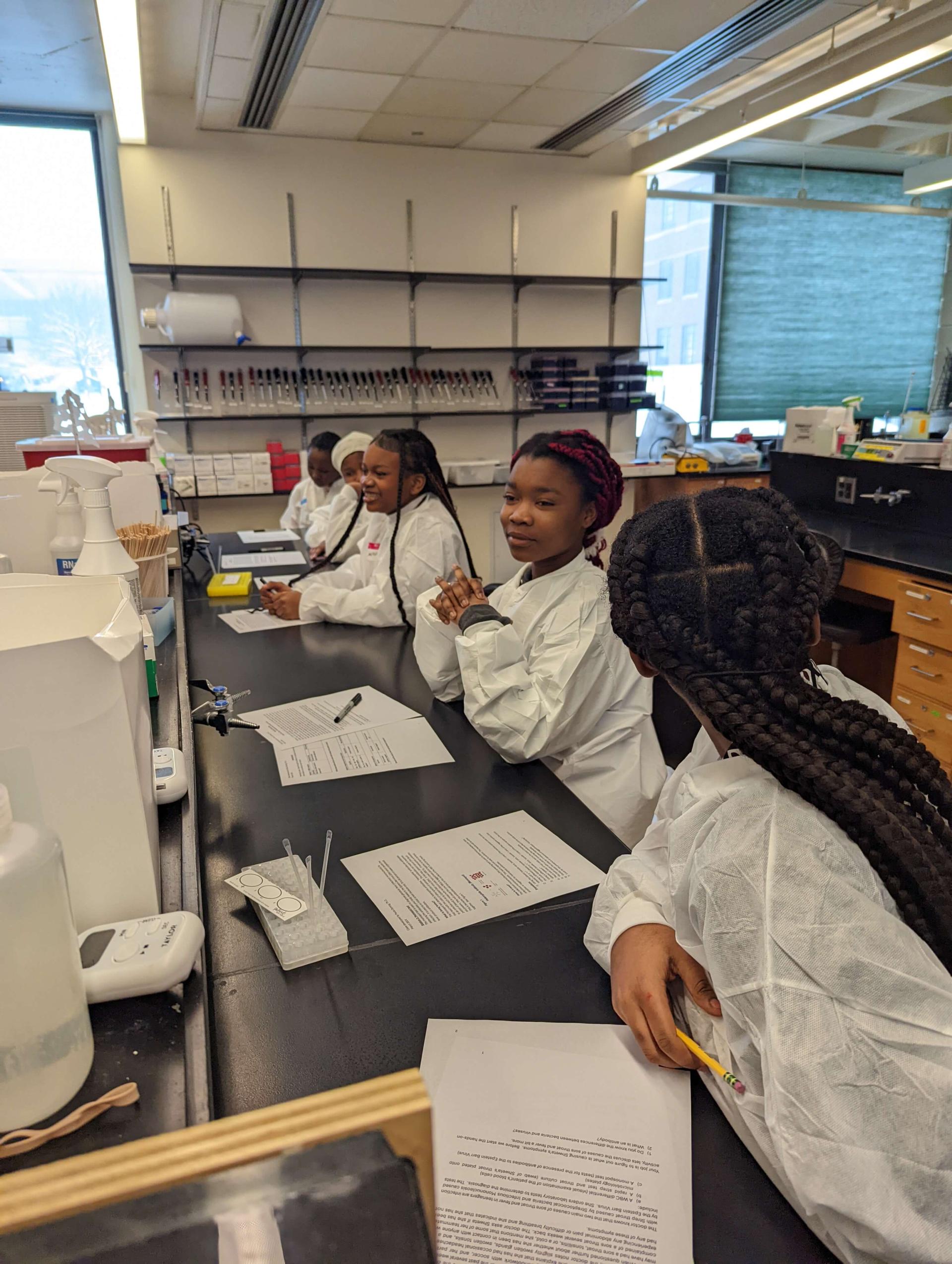 girls in lab