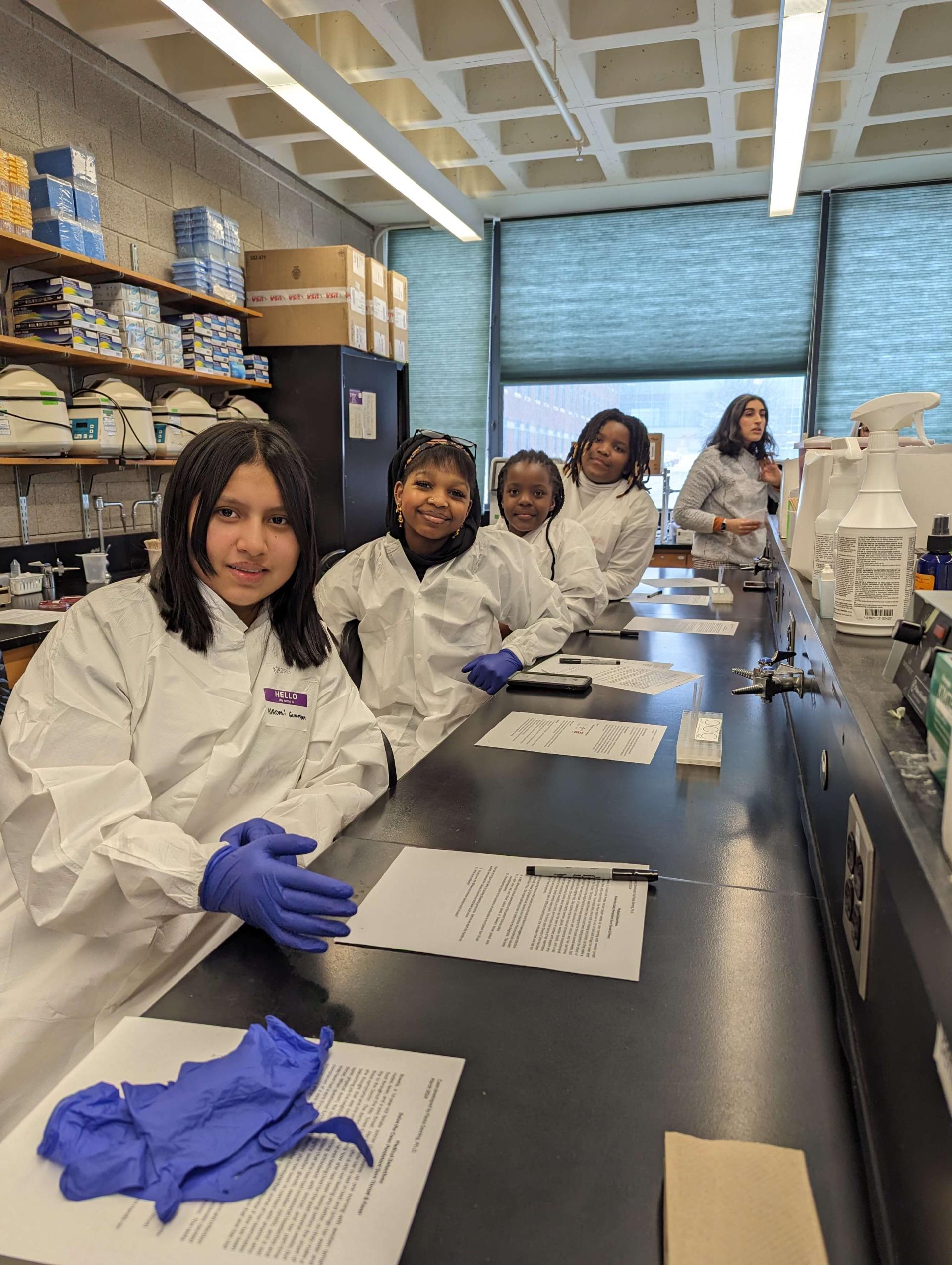 girls in lab