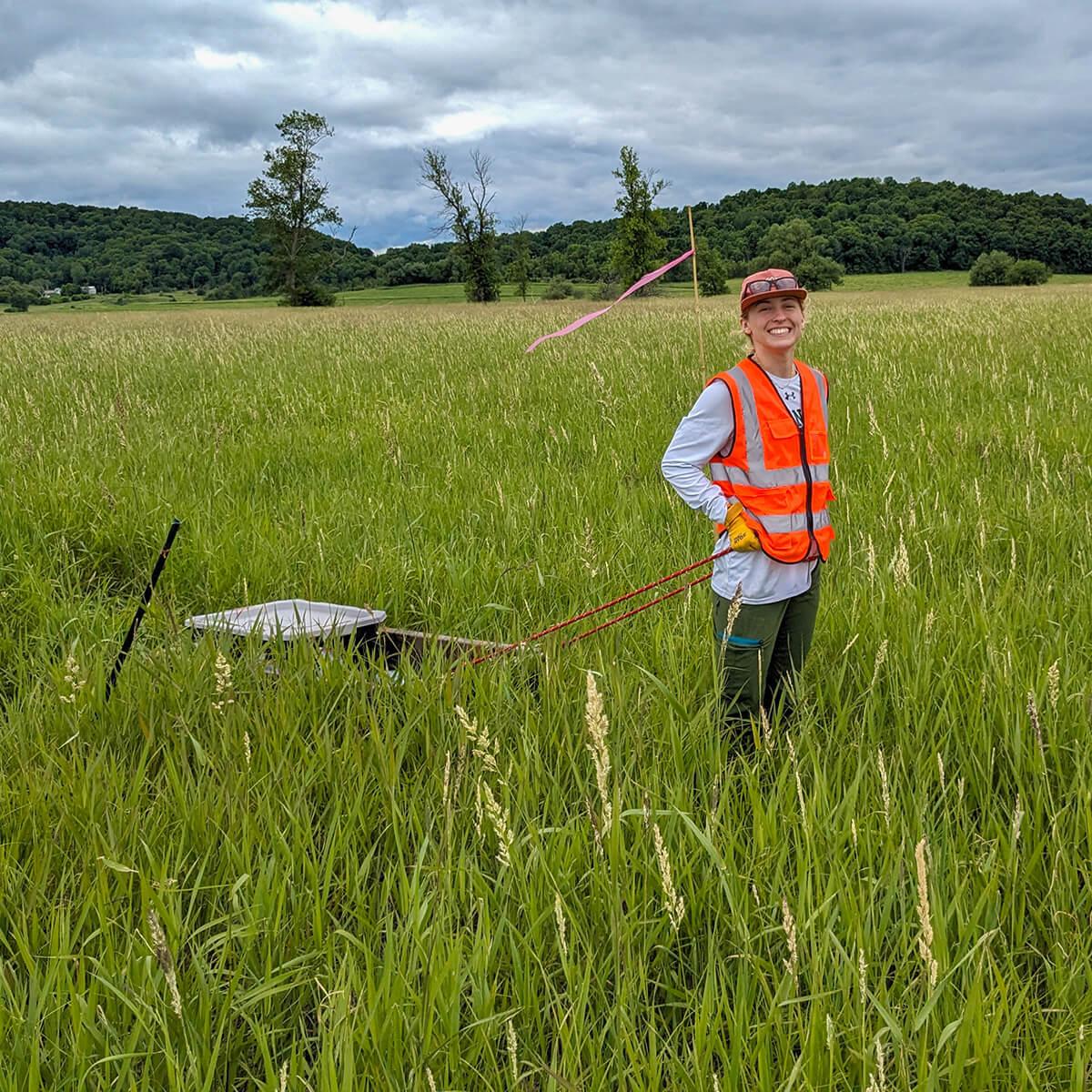 A student in the Barrett Scholars program conducting field research