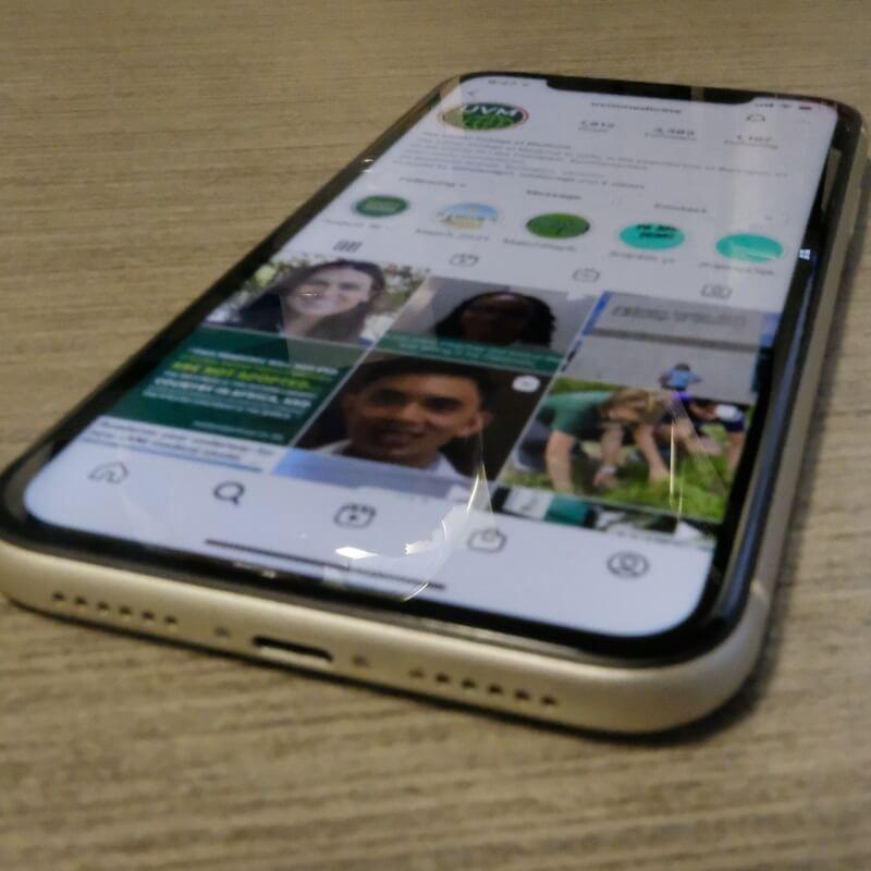 smart phone laying on a table