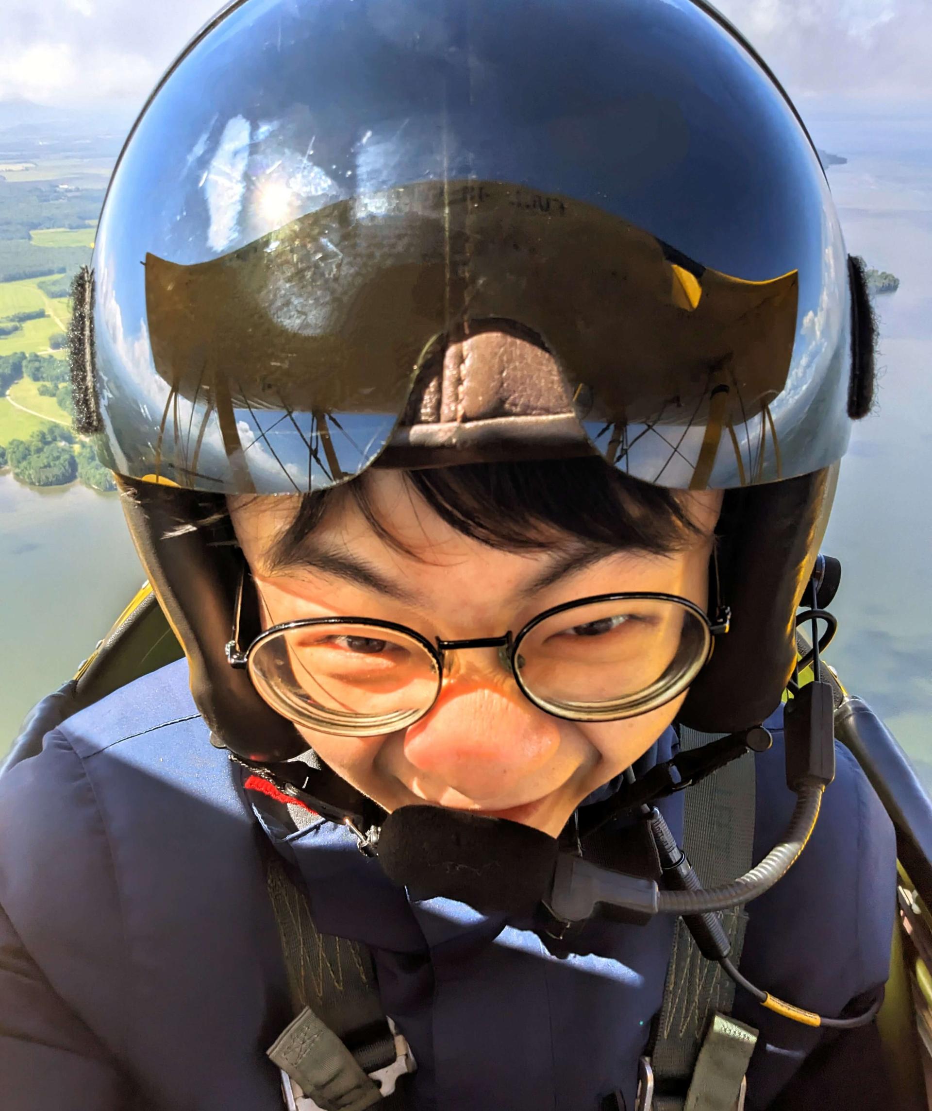student in flight