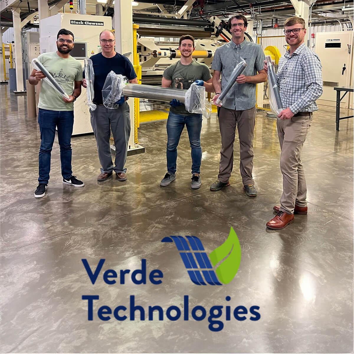 The team at Verde Technologies display their technology that has the potential transform the solar energy industry
