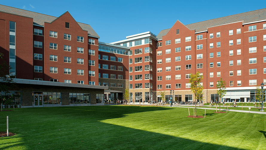exterior view of central campus residence hall