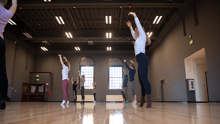 dance students in newly renovated studio