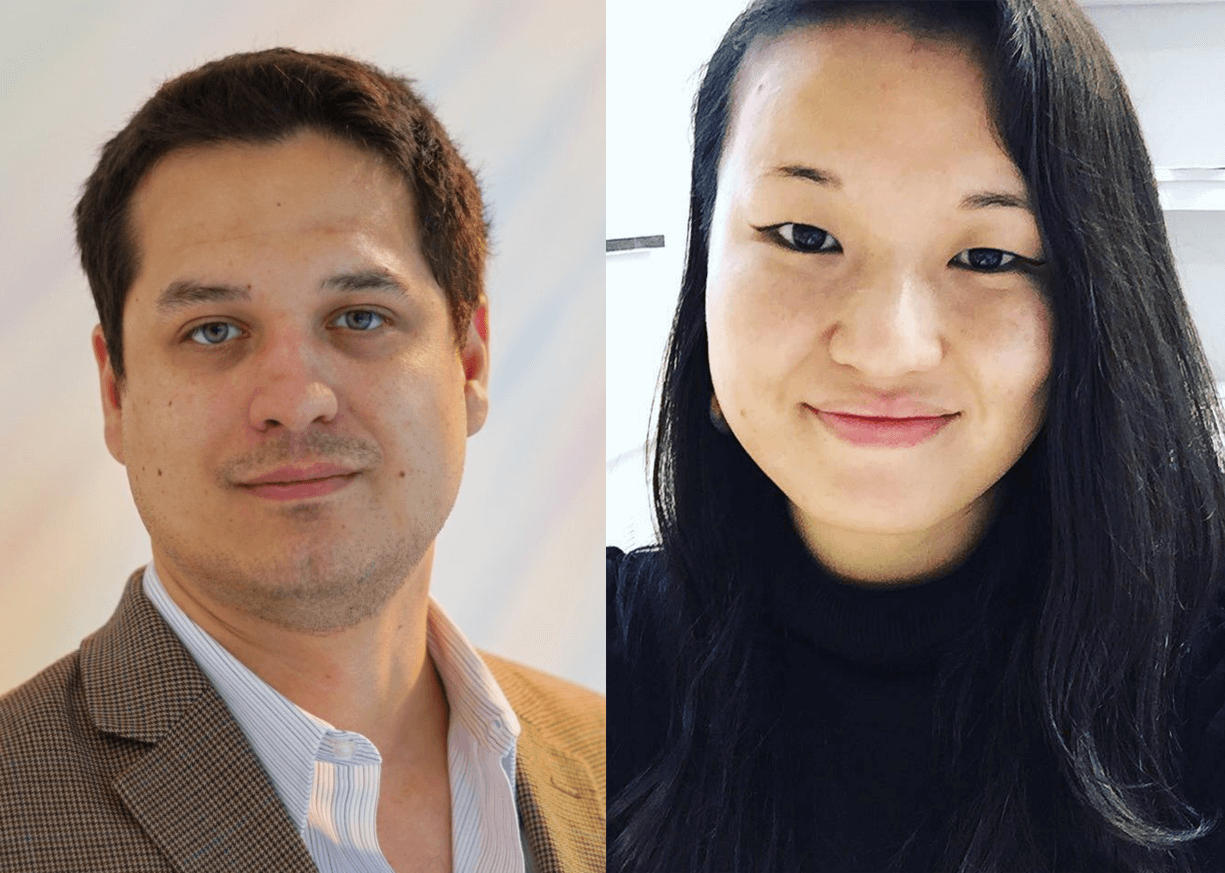 Two headshots of researchers next to each other, set against plain backgrounds.