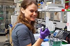 student working in a lab