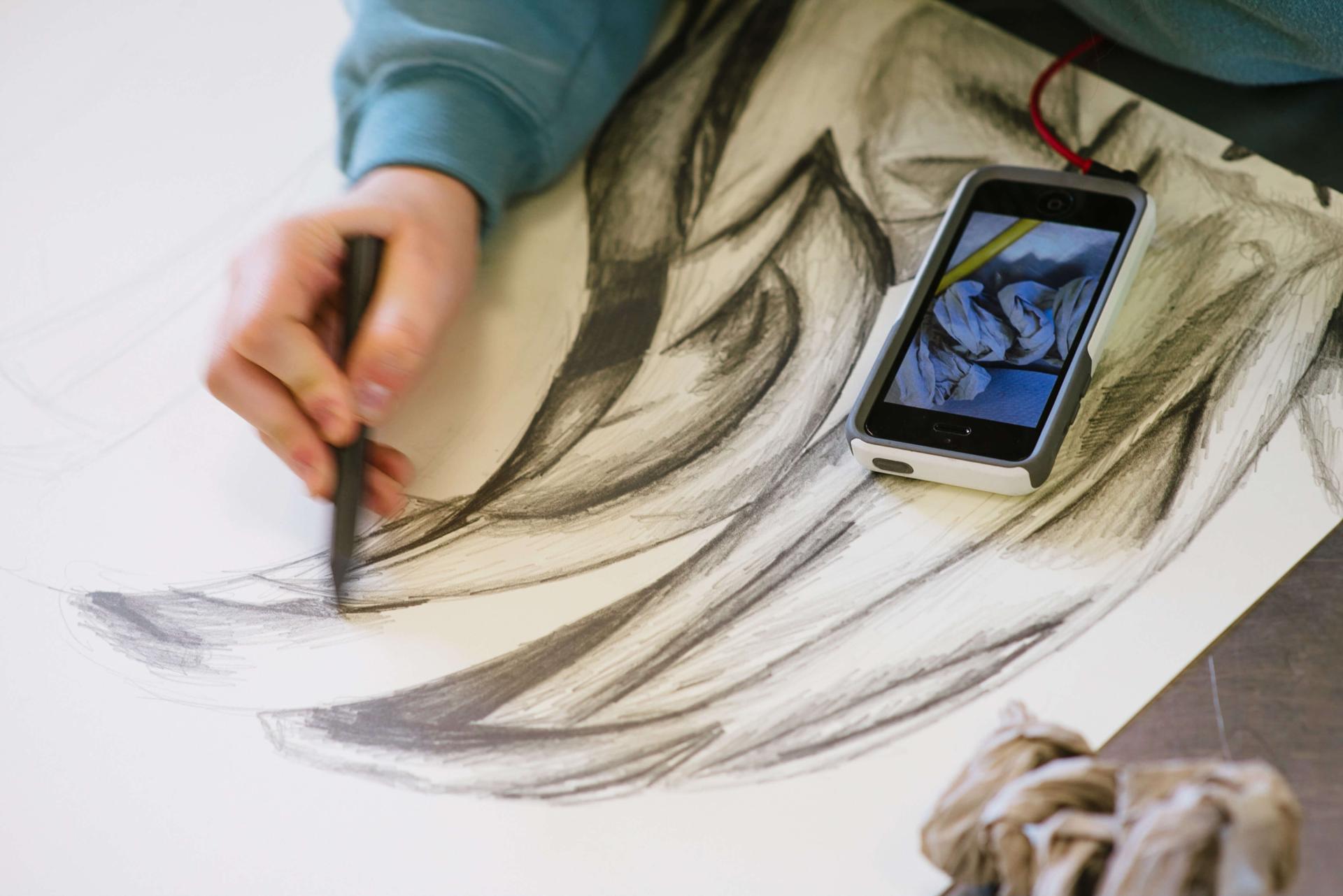 Student hand drawing