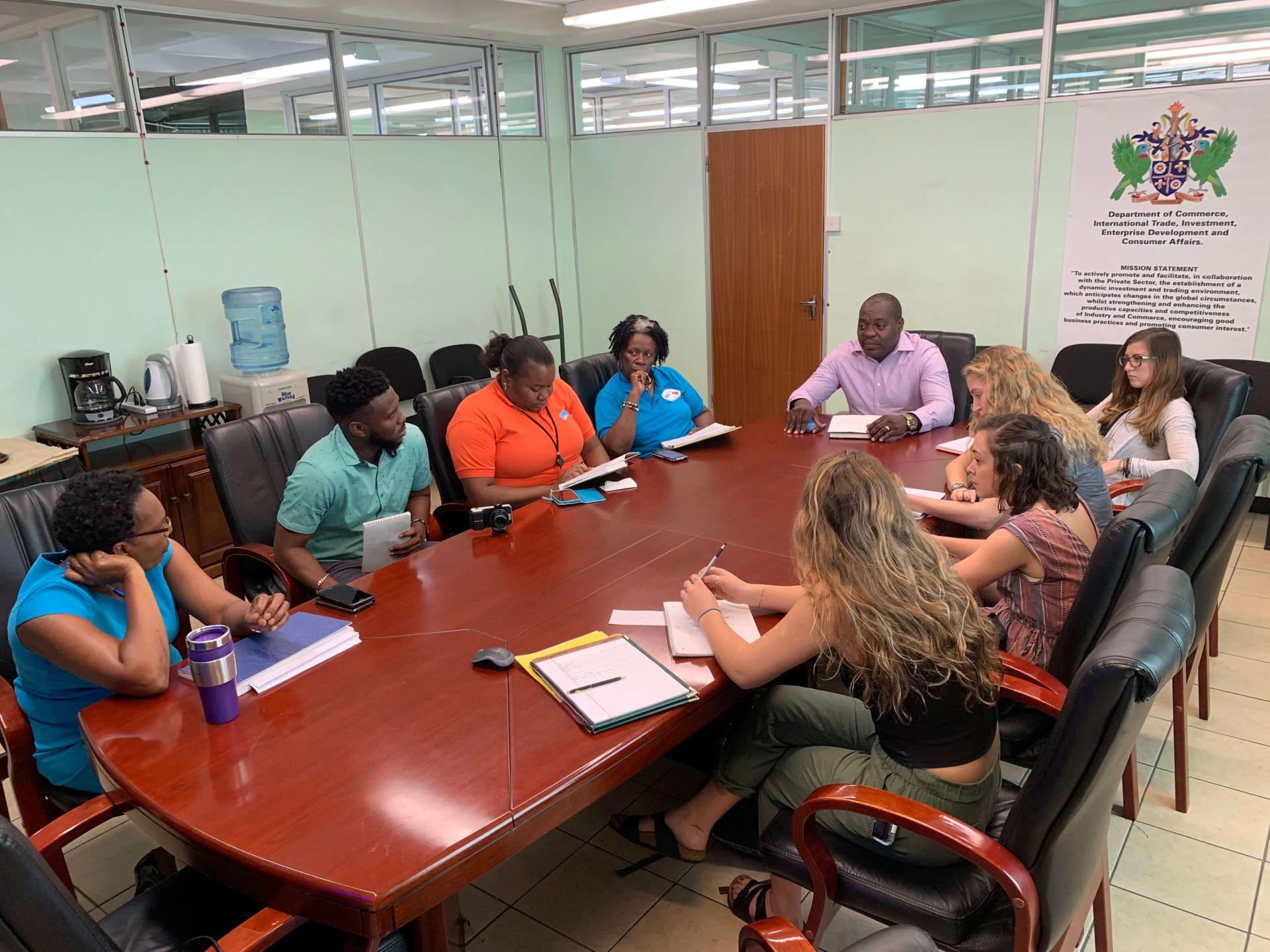 CDAE students presenting their research in Saint Lucia