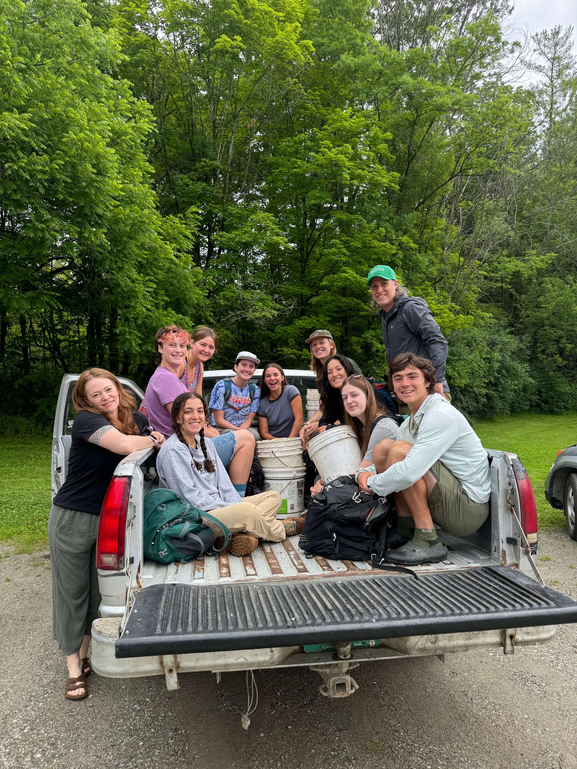 AX fellows in bed of truck