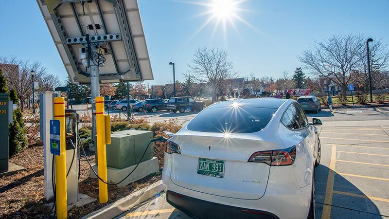 Electric Vehicle charging station at UVM