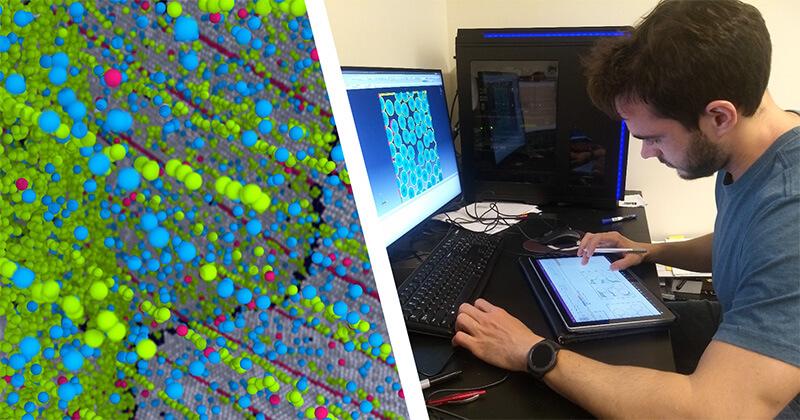 Student working on computational multiscale simulation and theory research