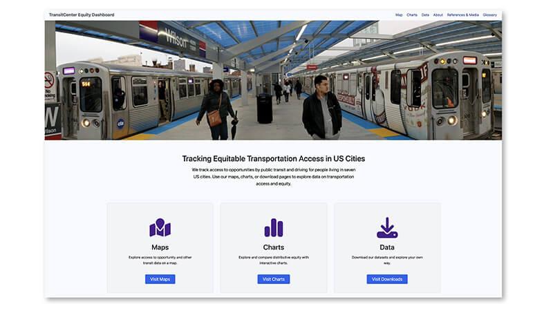 Screen capture of Transportation Equity Dashboard