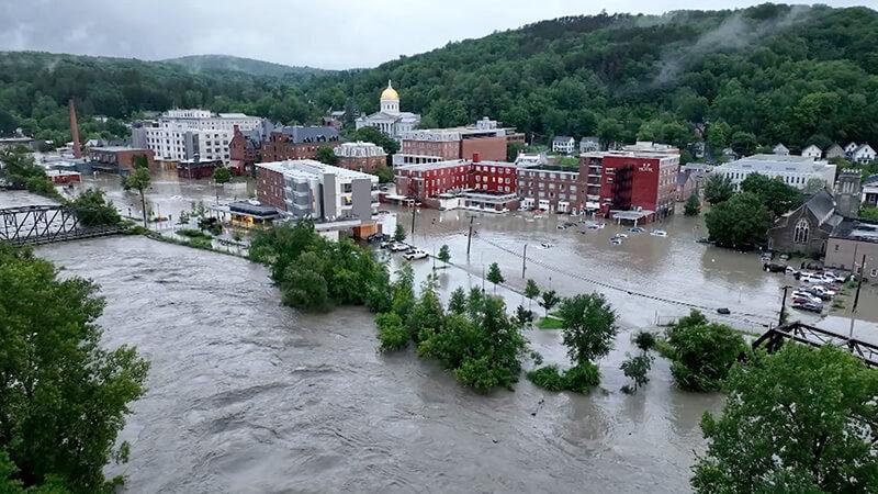 Montpelier following catastrophic flooding