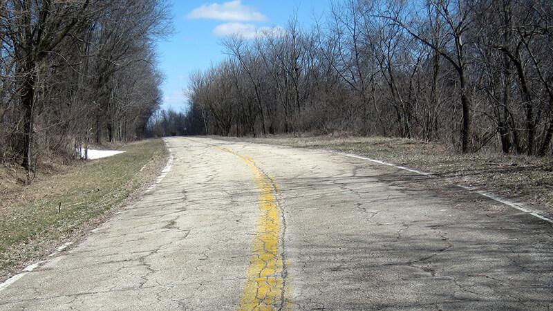 Rural road with aging pavement
