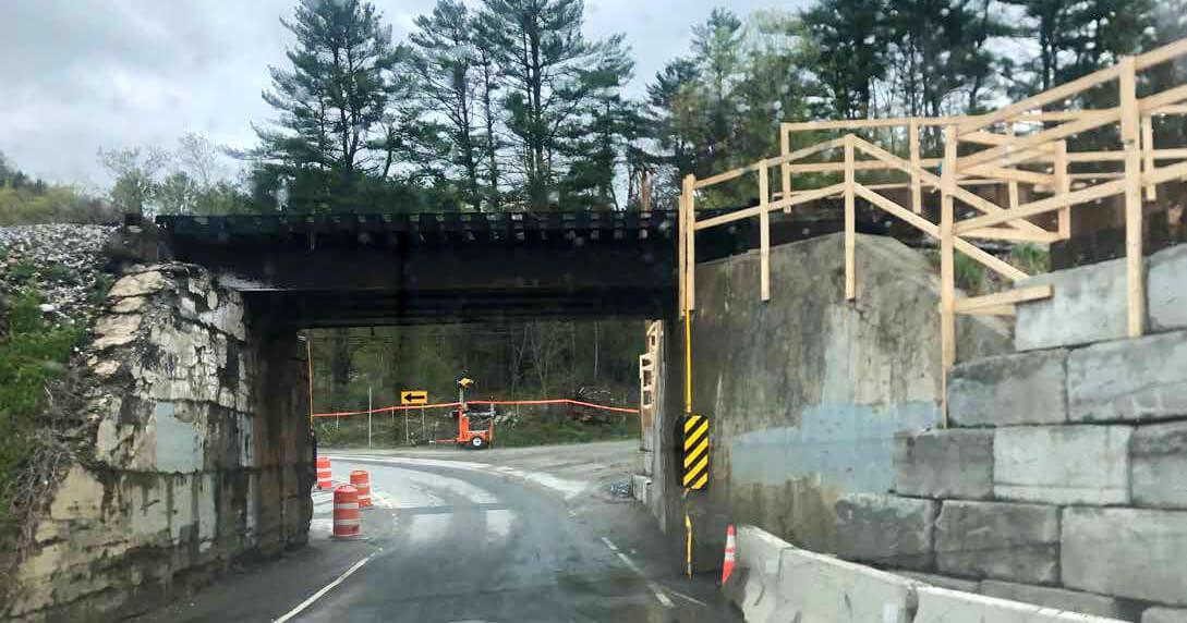 Road repairs on underpass in Vermont